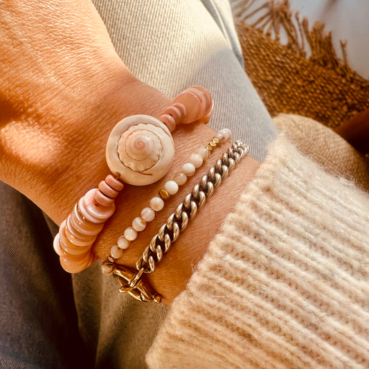 BRACELET SHELLS LIGHT PINK
